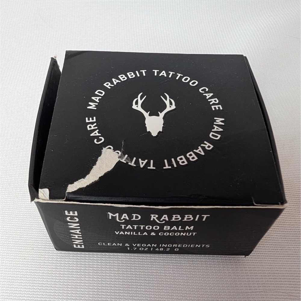 Mad Rabbit Tattoo Balm Vanilla & Coconut 1.7oz Vegan Tattoo Aftercare Enhance
